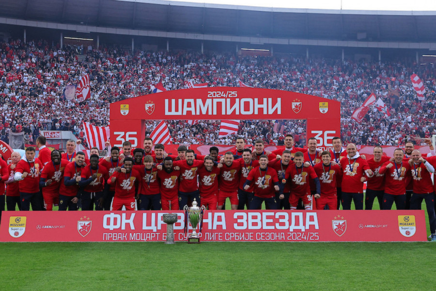 CRVENA ZVEZDA PROSLAVILA TITULU SA STILOM: Pogledajte kako je to izgledalo! (VIDEO)