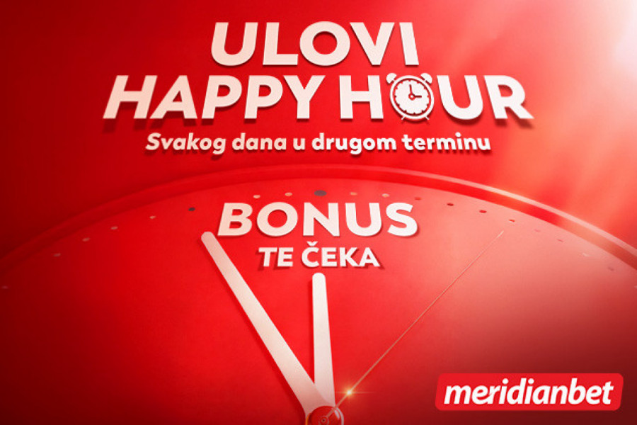 REGISTRUJ SE I ULOVI HAPPY HOUR U MERIDIANU - SVAKOG DANA NOVI BONUSI!